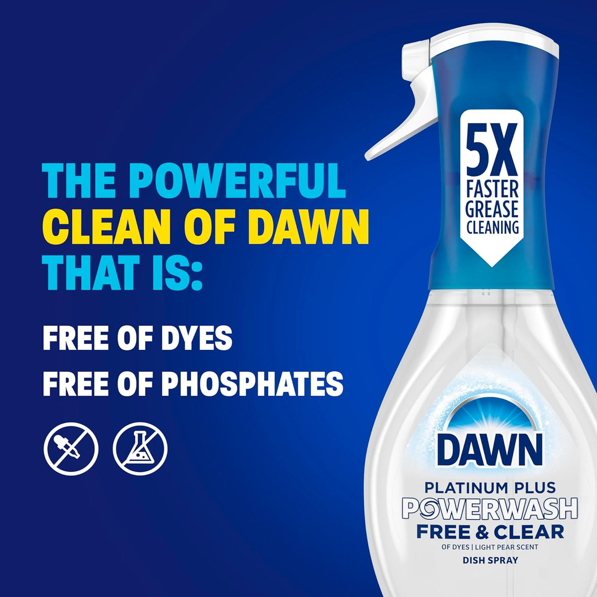 Dawn Powerwash Free & Clear Light Pear Dish Spray for Playroom-Adjacent Counter Cleaning, No Flame No Fumes Family Friendly