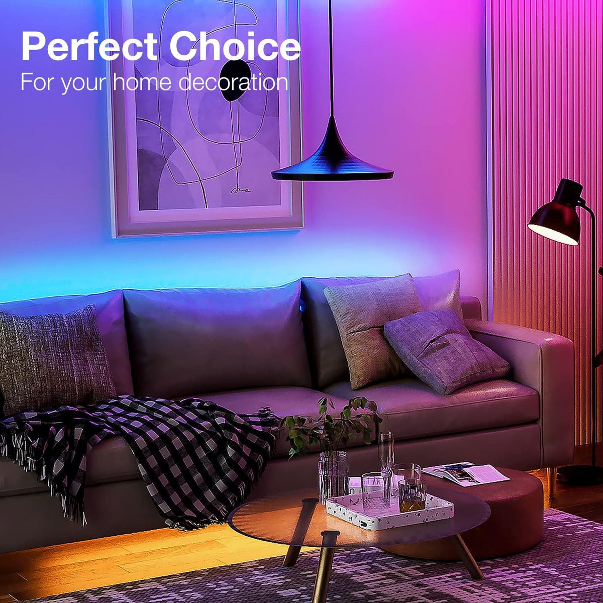 DAYBETTER RGB LED Strip Lights with Timer – Customizable Home Accent Lighting Behind TV Headboard and Kitchen Ambient Decor