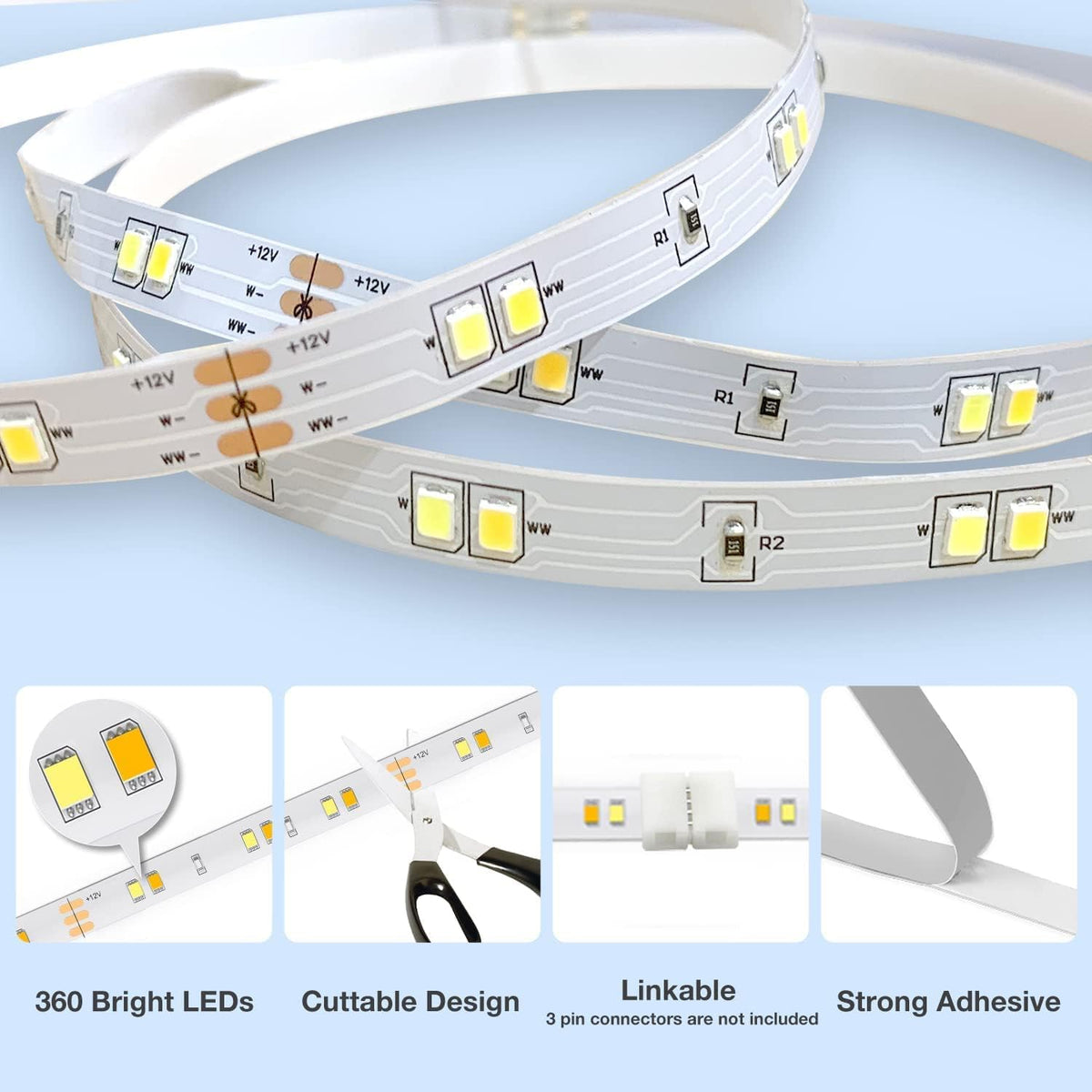 DAYBETTER Under Cabinet LED Strip Lights – Housewarming Gift for New Homeowners, Warm to Daylight Tunable