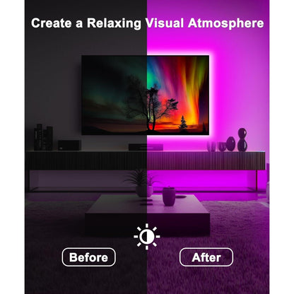 Daymeet RGB LED Light Strip – Modern Home Accent Lighting for Media Room and Apartment Aesthetic, App and Remote