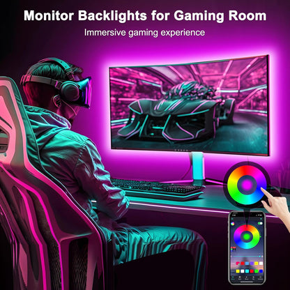 Daymeet RGB LED Light Strip – Modern Home Accent Lighting for Media Room and Apartment Aesthetic, App and Remote