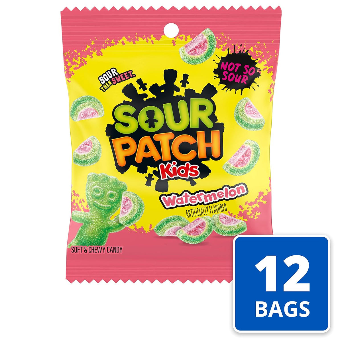 decorative watermelon-slice candy shape in pink and green