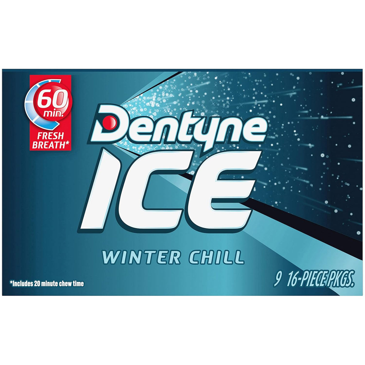 Dentyne Ice Winter Chill Sugar-Free Chewing Gum – Portable Fresh Breath Pack for Commuters and Remote Workers