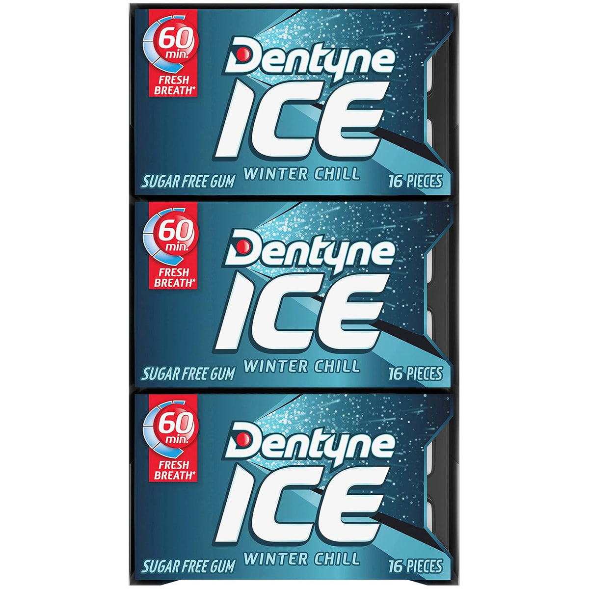 Dentyne Ice Winter Chill Sugar-Free Chewing Gum – Portable Fresh Breath Pack for Commuters and Remote Workers
