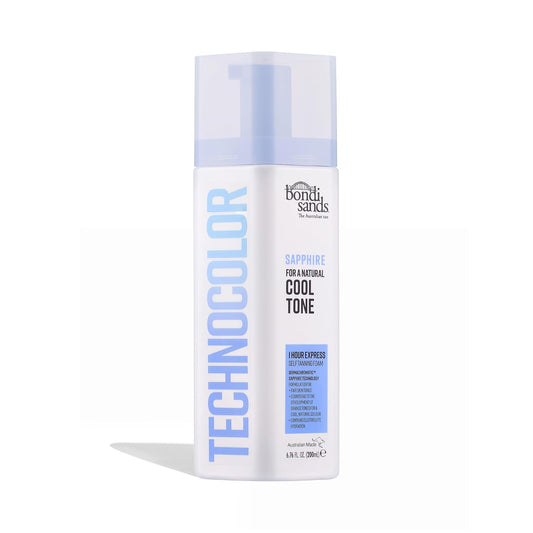dermachromatic color technology with blue-grey guide color to neutralize orange undertones