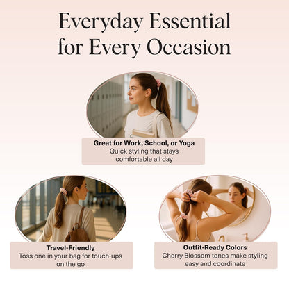 designed to function as both a hair tie and a wrist-worn accessory