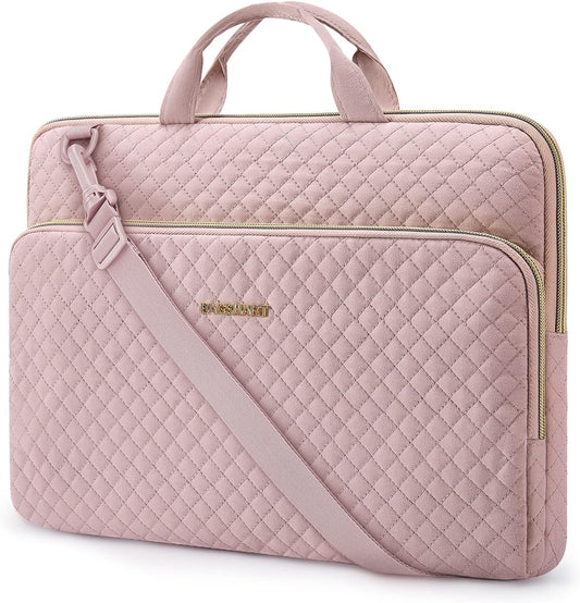 detachable and adjustable shoulder strap that tucks away for a clean handle-bag look