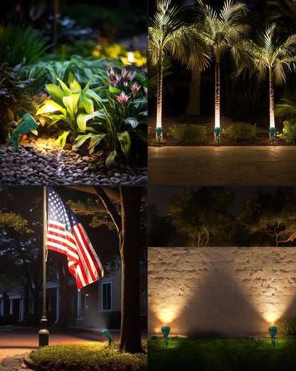 DEWENWILS Outdoor Spot Light with 3 Color Lenses – Designer-Grade Accent for Sculptures, Palm Trees, and Home Façades