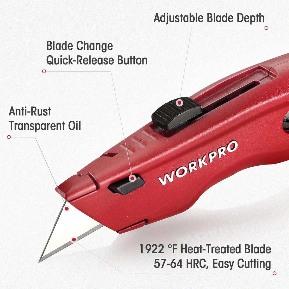die-cast aluminum alloy body with rust-free powder-coat finish weighing 91 g (3.2 oz)
