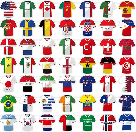 die-cut short-sleeved football jersey flag shape (not standard rectangle)