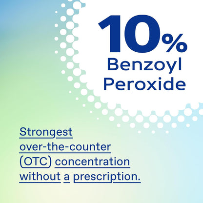 Differin 10% Benzoyl Peroxide Face Wash – Family Bathroom Cleanser for Teen Acne-Prone Skin