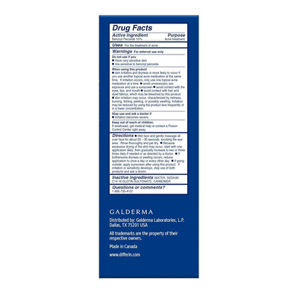 Differin 10% Benzoyl Peroxide Face Wash – Family Bathroom Cleanser for Teen Acne-Prone Skin