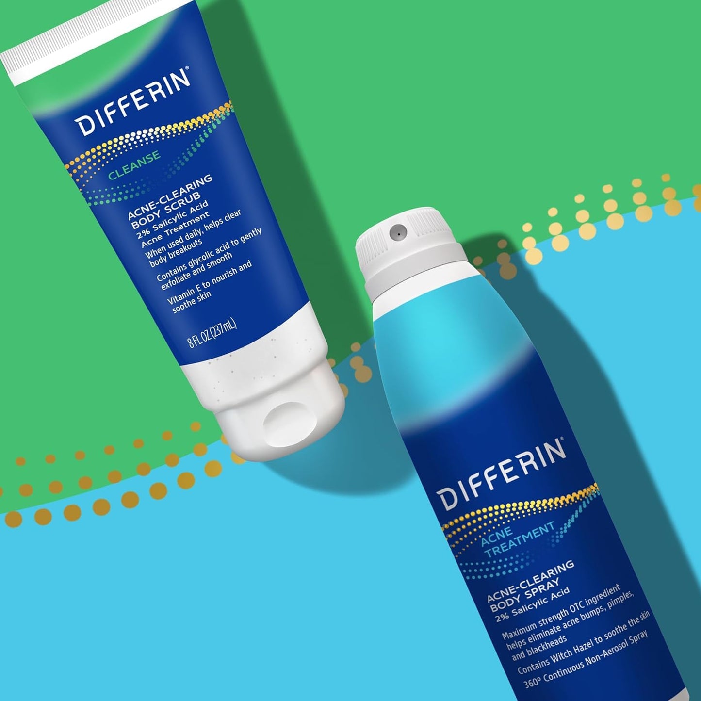 Differin Acne Body Spray – Travel-Sized Back Acne Treatment for Beach Days and Camping Trips, 6 oz Mist