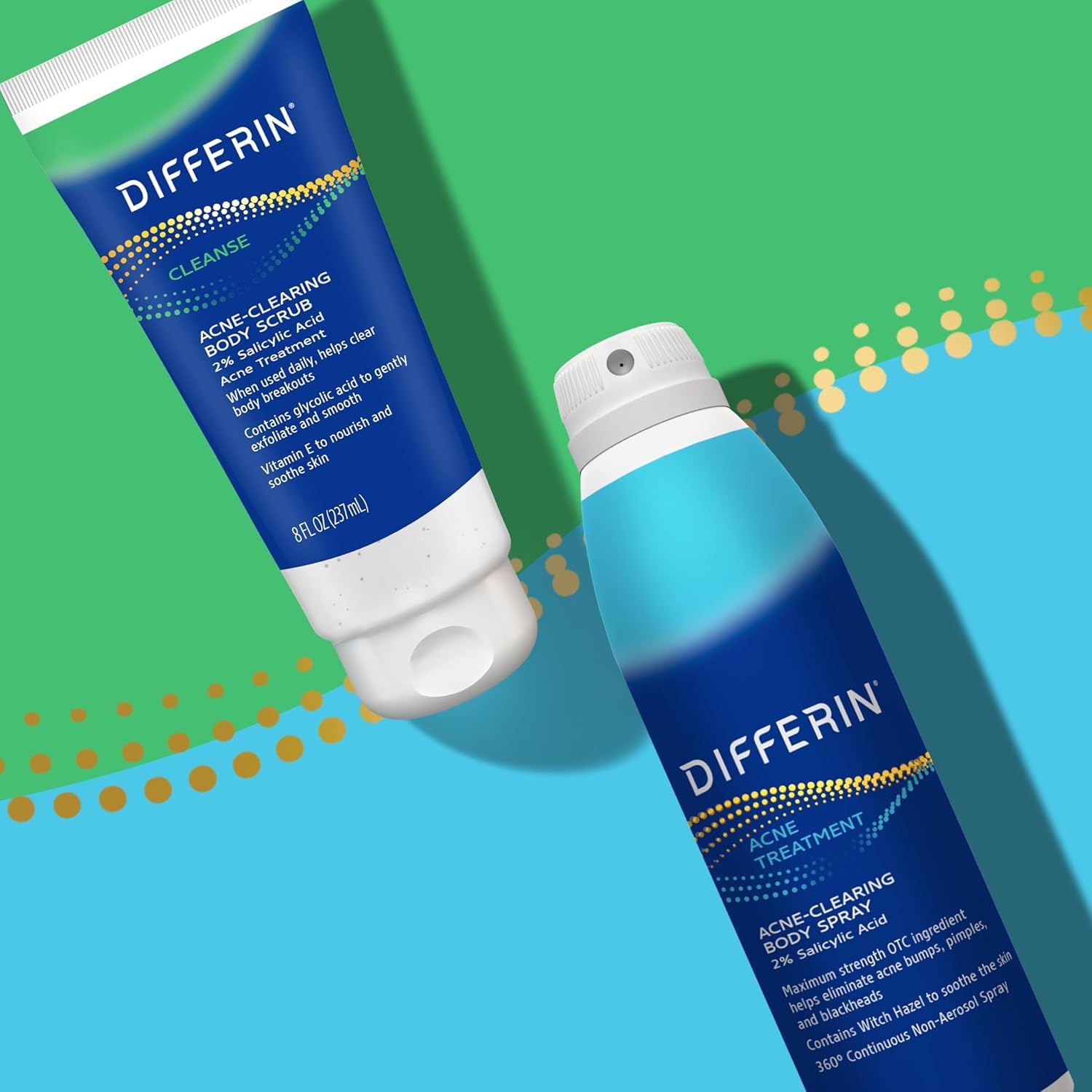 Differin Acne Body Spray – Travel-Sized Back Acne Treatment for Beach Days and Camping Trips, 6 oz Mist
