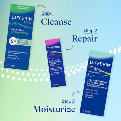Differin Acne Cleanser – 5% Benzoyl Peroxide Focus-Friendly Face Wash for Work-From-Home Routines