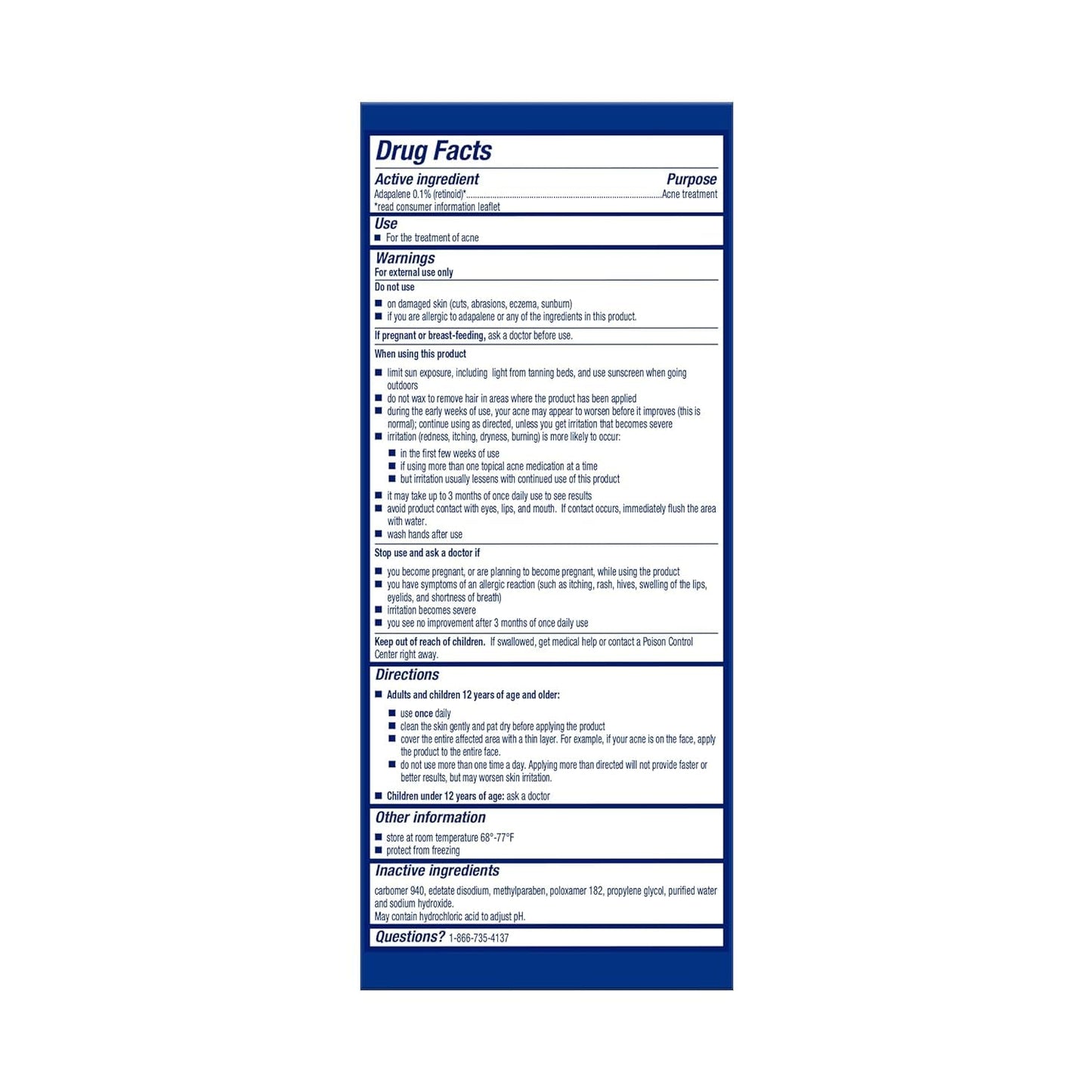 Differin Prescription-Strength Retinoid Gel – Premium Acne Treatment, Dermatologist Formulated