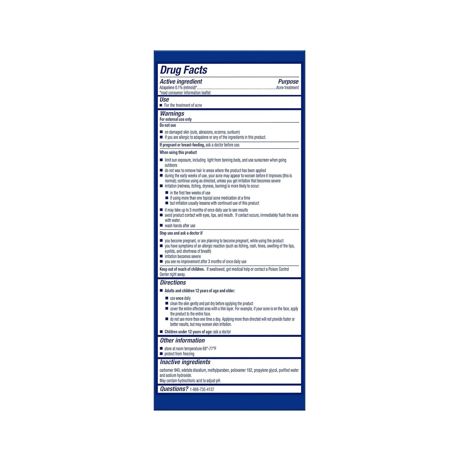 Differin Prescription-Strength Retinoid Gel – Premium Acne Treatment, Dermatologist Formulated