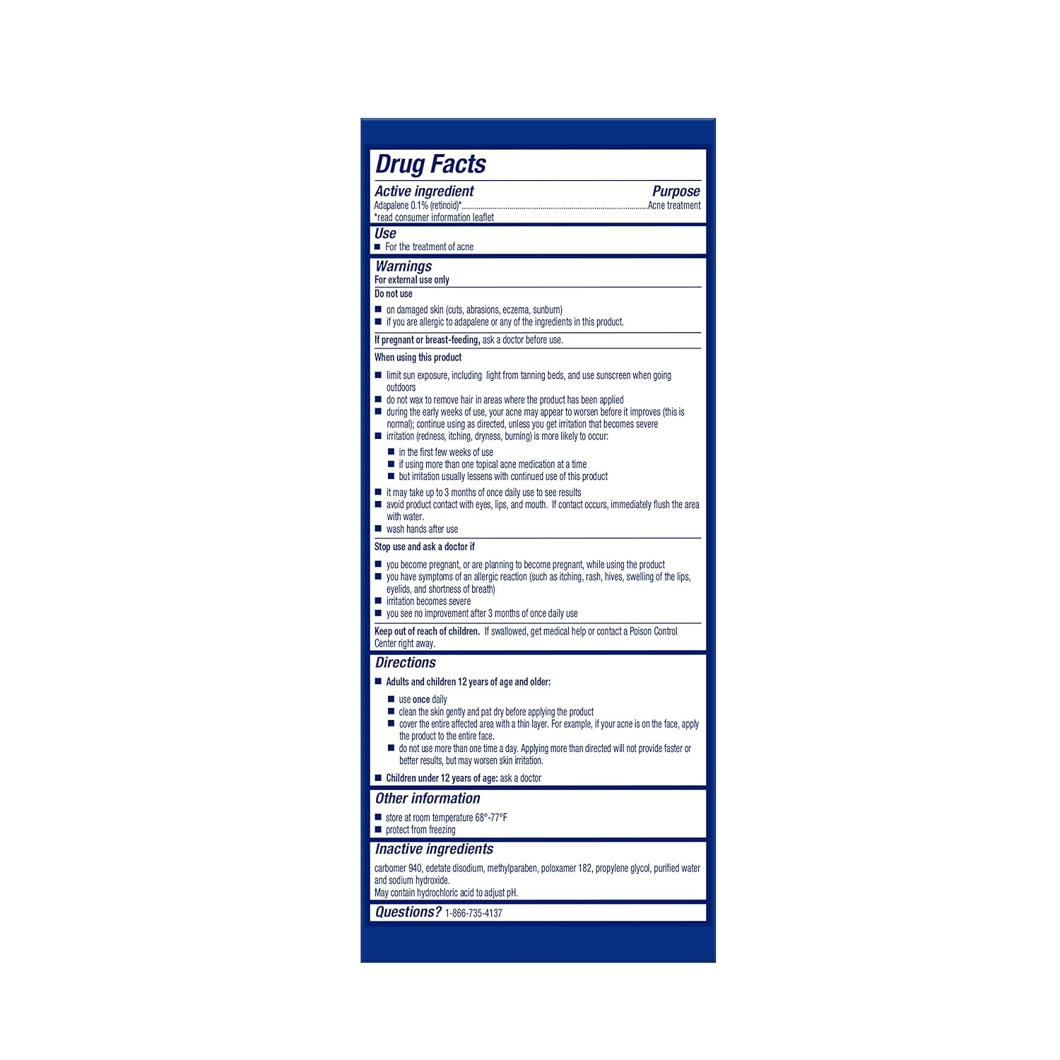 Differin Prescription-Strength Retinoid Gel – Premium Acne Treatment, Dermatologist Formulated