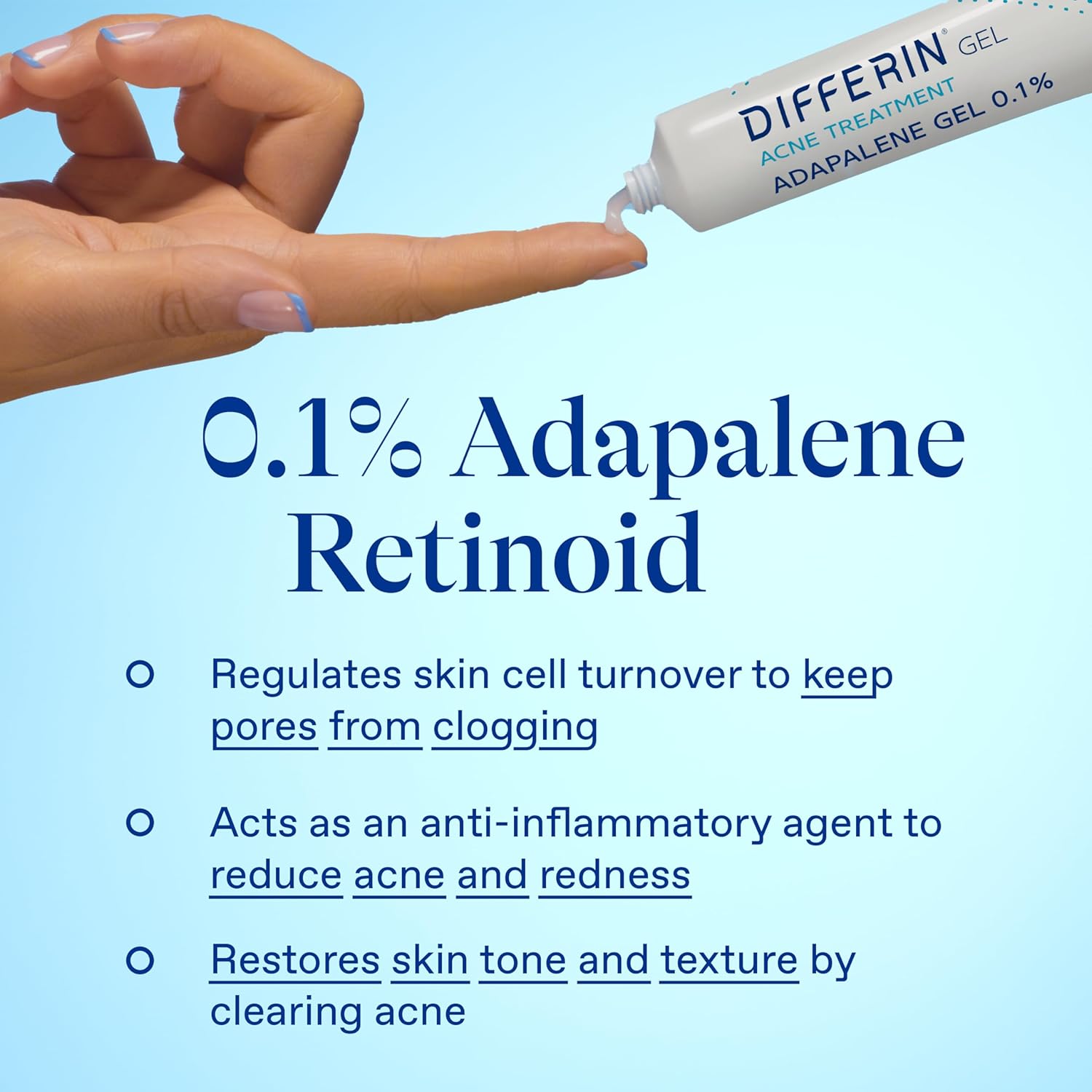 Differin Prescription-Strength Retinoid Gel – Premium Acne Treatment, Dermatologist Formulated