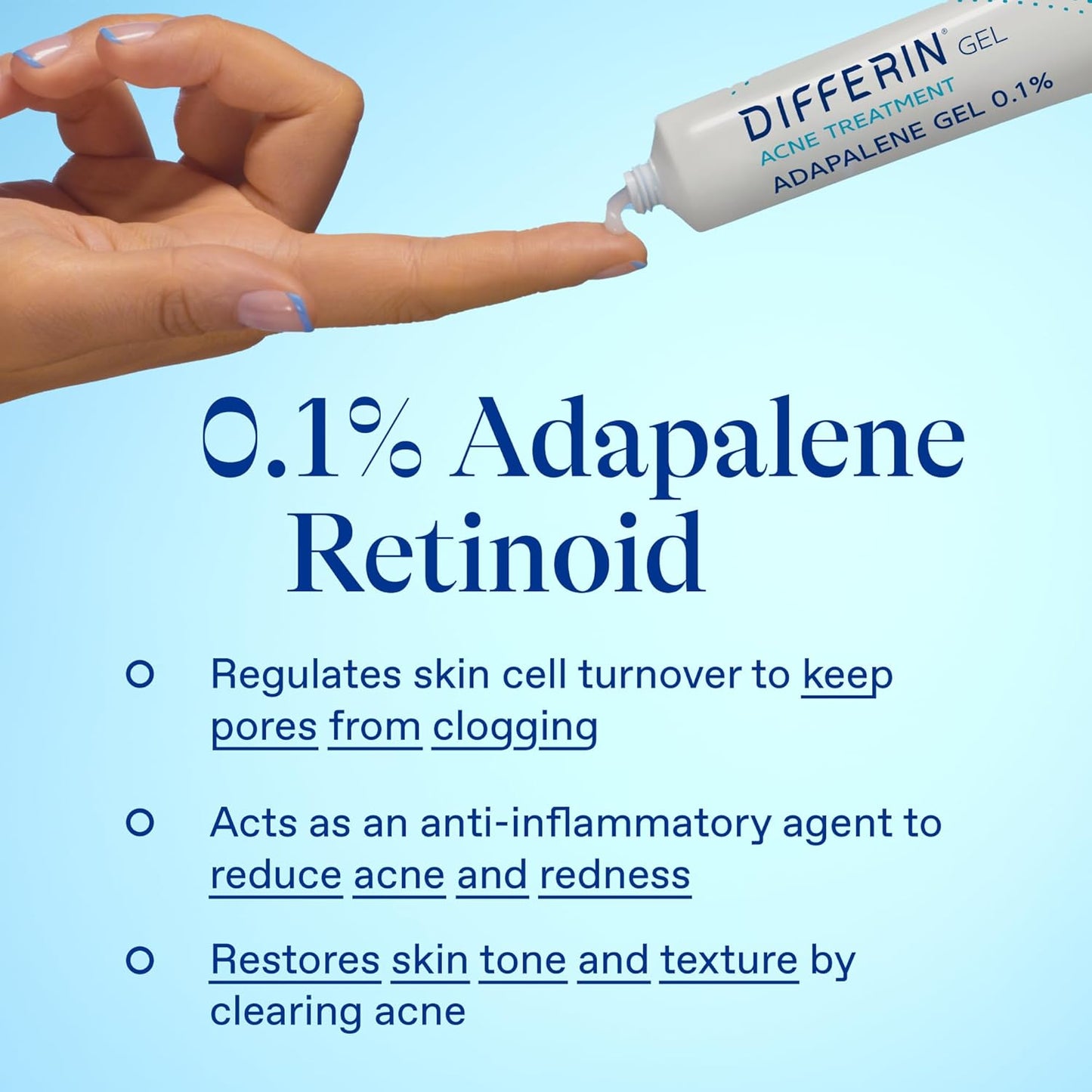 Differin Prescription-Strength Retinoid Gel – Premium Acne Treatment, Dermatologist Formulated