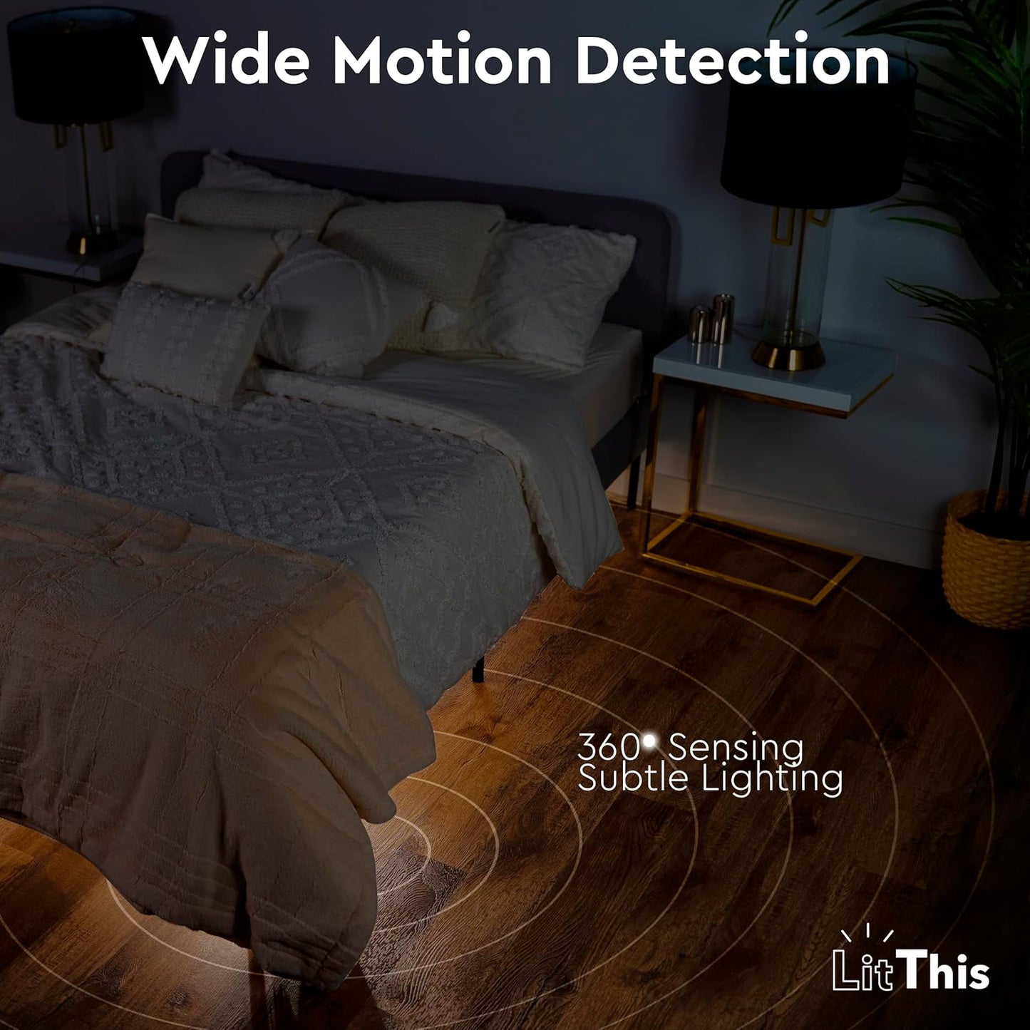 dimmable led output with 4000k white light and diffused, glare-free shade