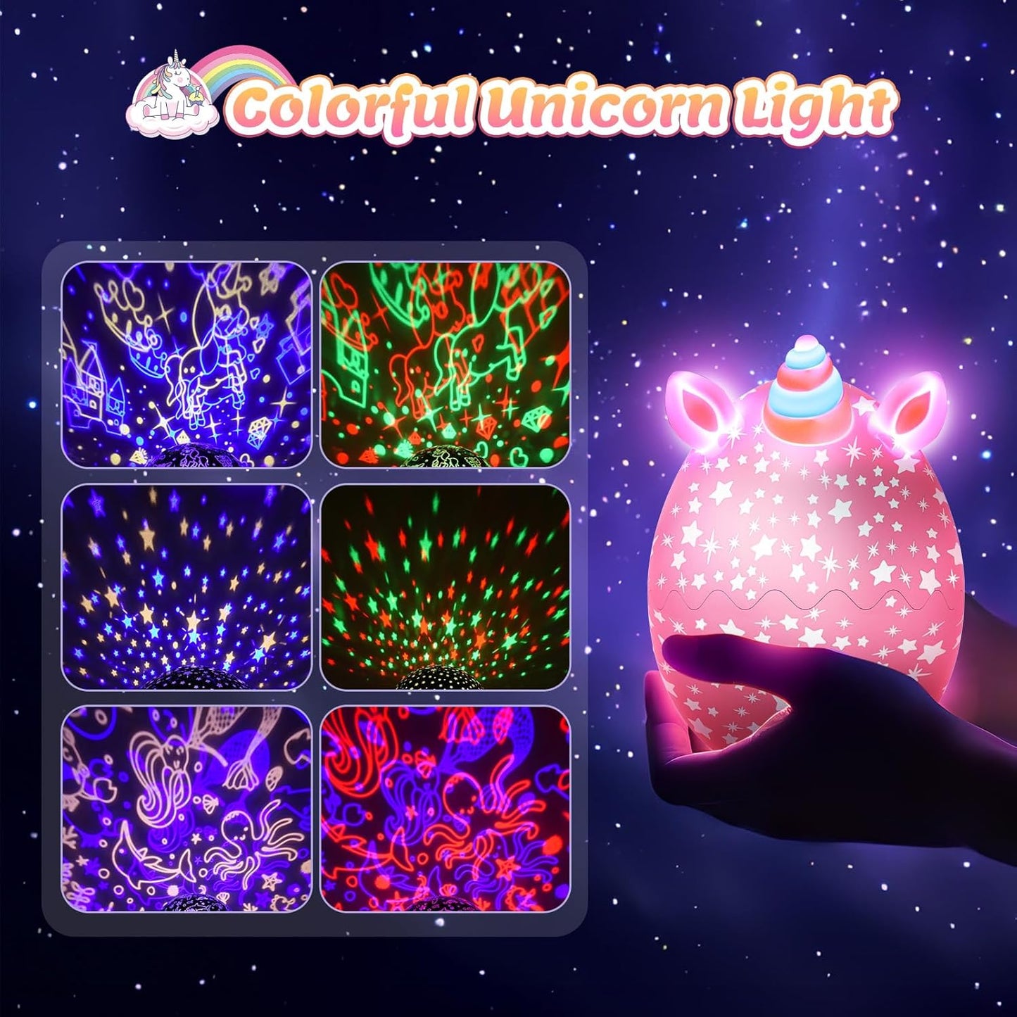 Dinosaur Egg Night Light for Kids Bedroom – 3-in-1 Projector Lamp Safe for Toddlers and Boys Ages 3-12