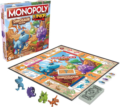 Dinosaur Monopoly Junior Game, Holiday and Birthday Present for Boys and Girls Age 5 and Up
