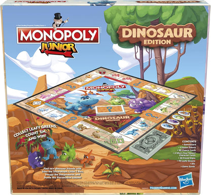 Dinosaur Monopoly Junior Game, Holiday and Birthday Present for Boys and Girls Age 5 and Up