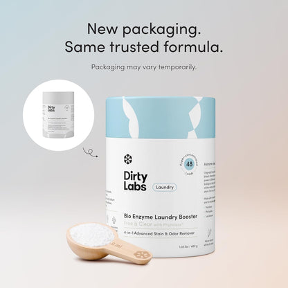 Dirty Labs Scent Free Bio Enzyme Laundry Booster for Chemical-Free Homes and CA Prop 65 Compliant Bed Sheet Care, 48 Loads