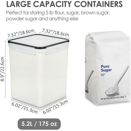 dishwasher-safe body with hand-wash-recommended lids and full line of sizes (2.5l, 3.6l, 5.2l, 6.5l, 8.5l, 9.5l) in black and blue, including pack-of-2 value bundles
