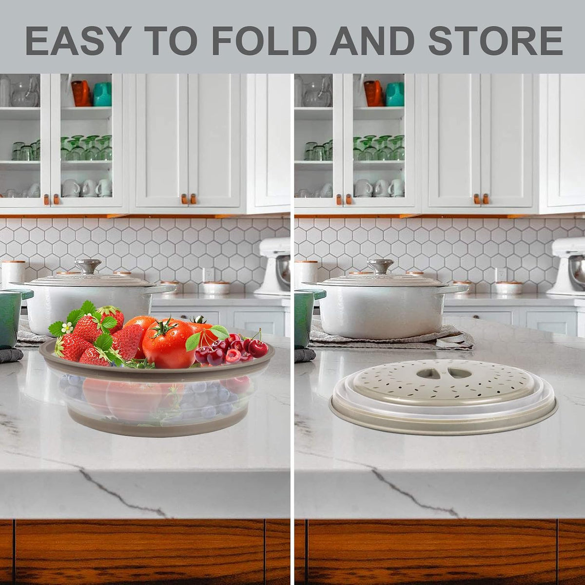 dishwasher-safe construction for both the cover and the mat