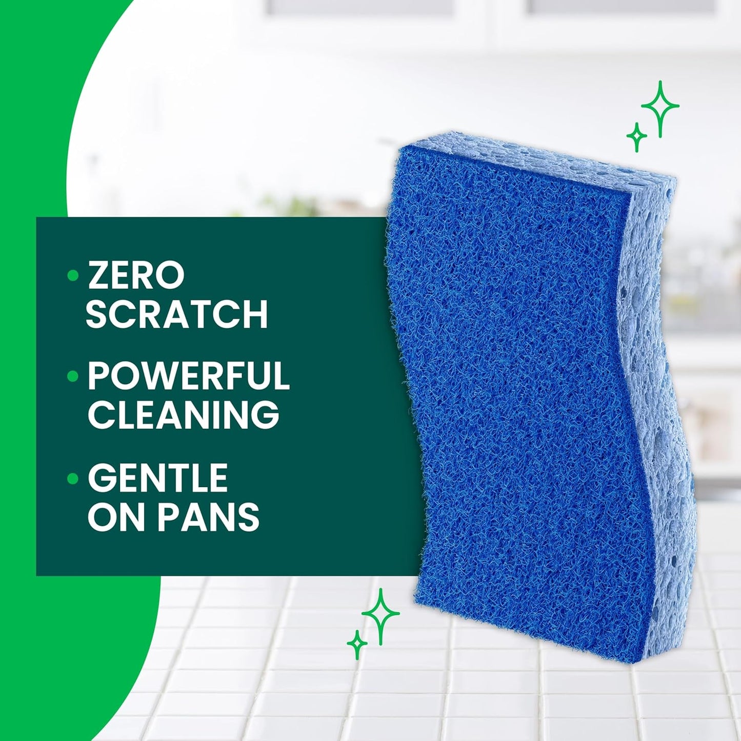 dishwasher-safe top-rack sanitizing capability up to 20 cycles per sponge