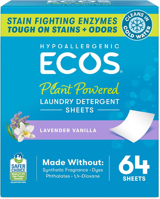 dissolvable concentrated sheet — 1 sheet per regular load, 2 for heavy/full loads
