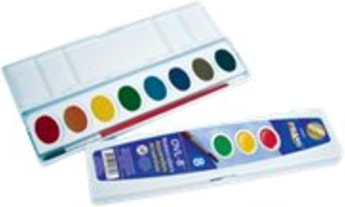 Dixon Ticonderoga Prang Watercolor Set as Creative Gift, 16 Non-Toxic Pans for Art Loving Kids and Holiday Surprises