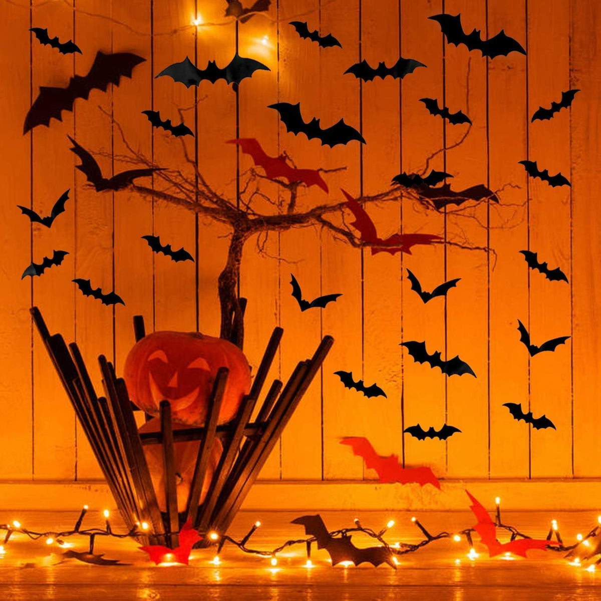 DIYASY Halloween Bat Wall Decor 120 Pcs Safe DIY Craft Kit for Kids Bedroom Nursery and School Party Projects
