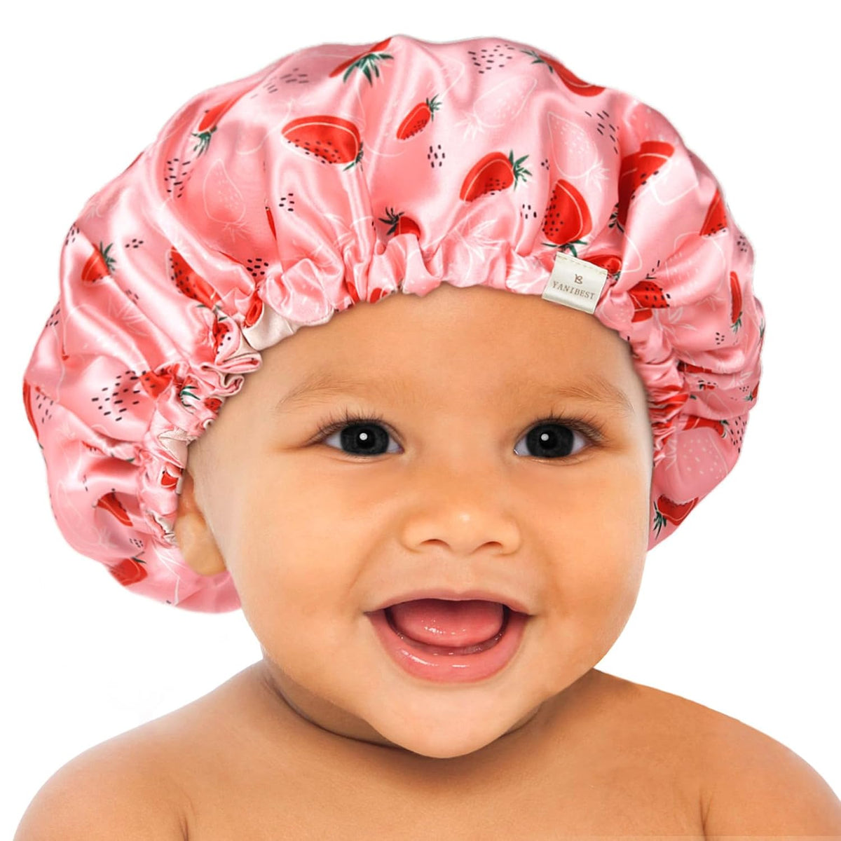 double-layer reversible satin construction with two distinct colorways per cap