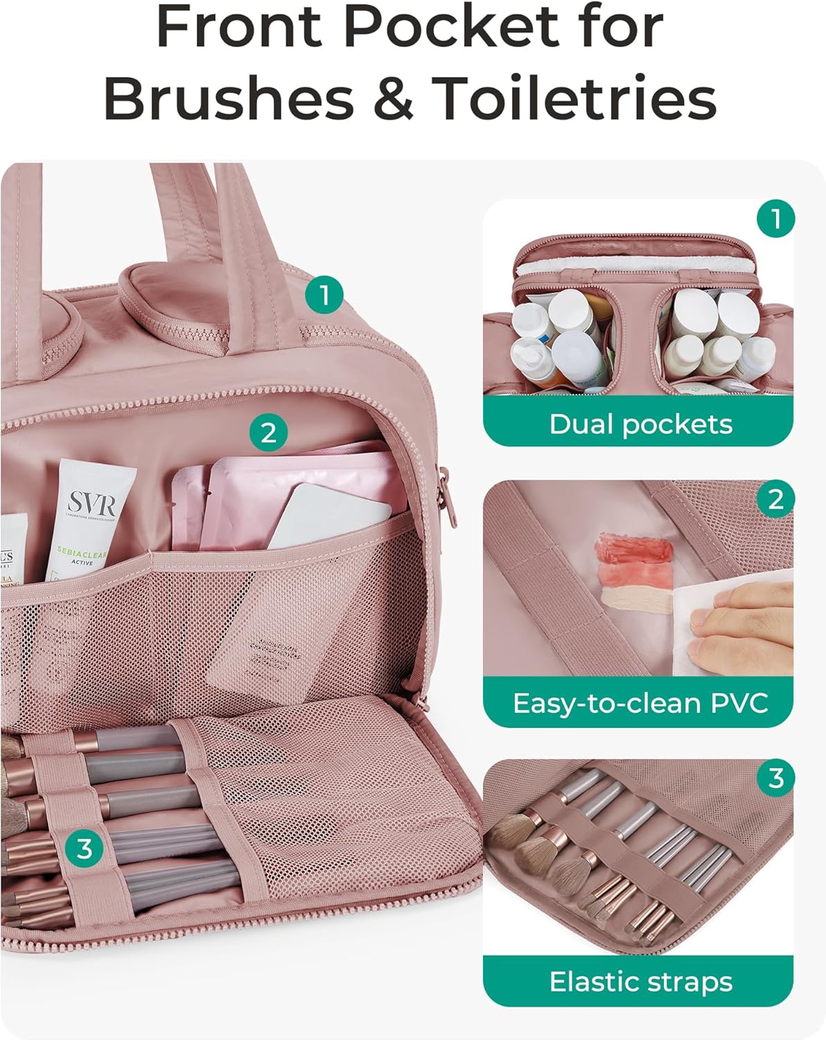 double side full-open zipper design allowing bottles to stand upright in the middle compartment