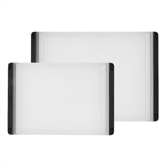 double-sided non-porous plastic surface with grooved meat side and smooth produce side