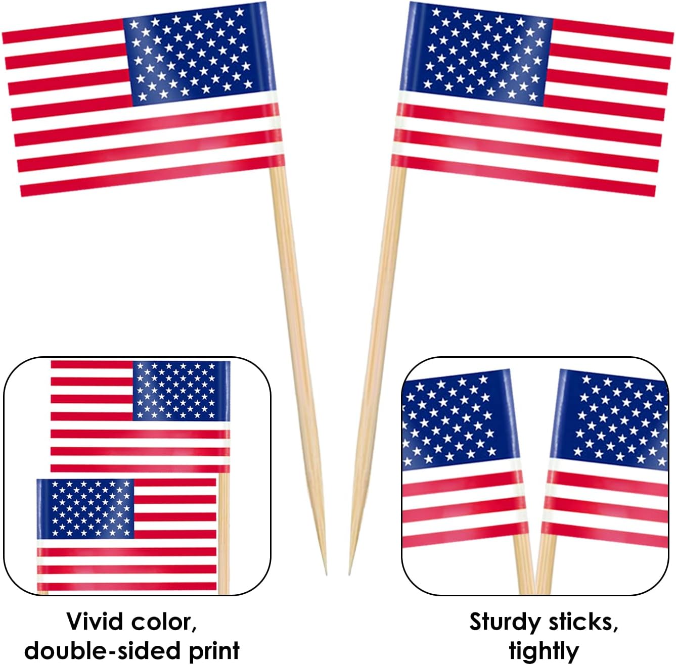 double-sided paper flag with bright fade-resistant dye printing