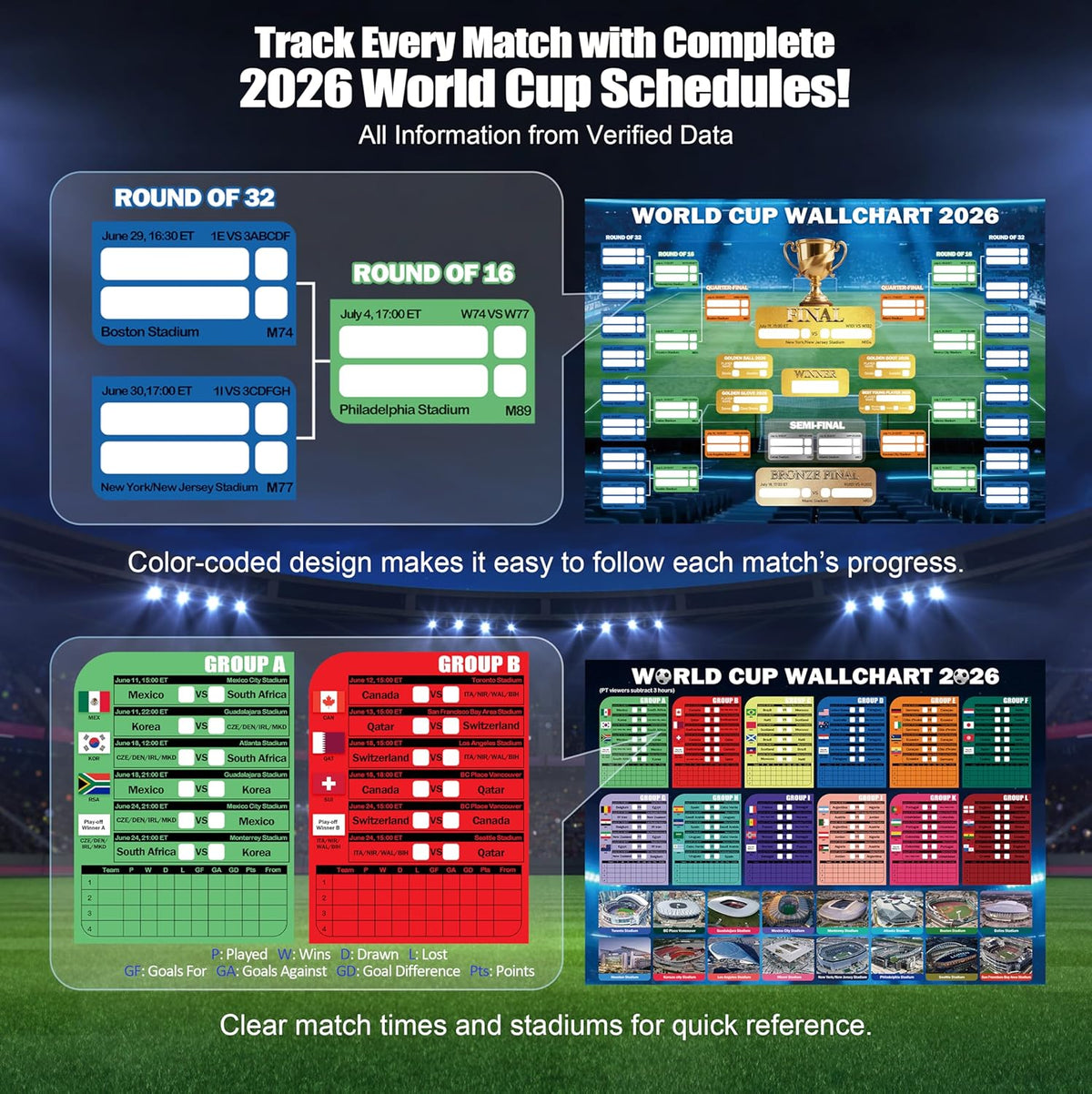 double-sided posters offering two visual style options for the same core information