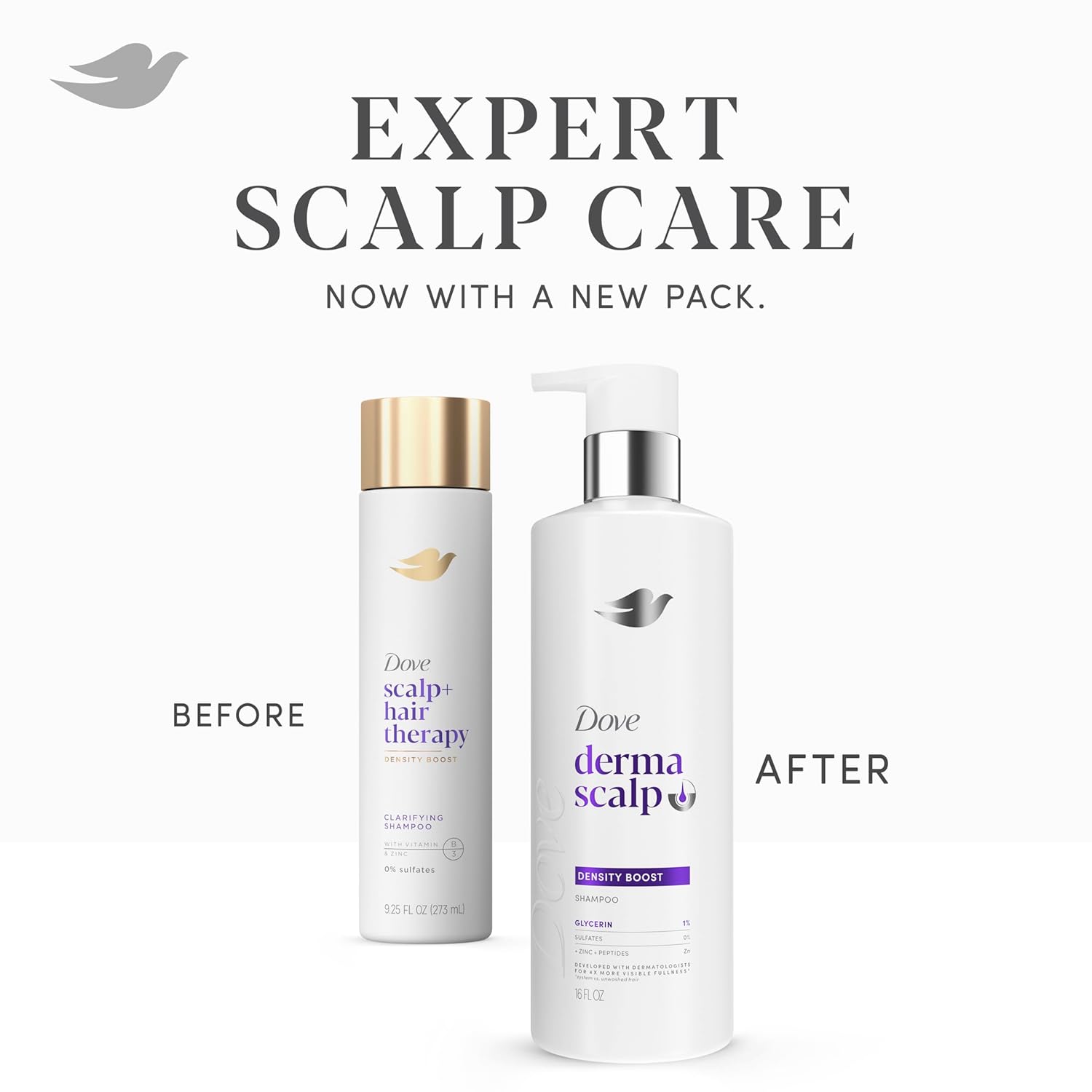 Dove Derma Scalp Density Boost Shampoo – Thoughtful Birthday Gift for Her, Vegan Hair Density System