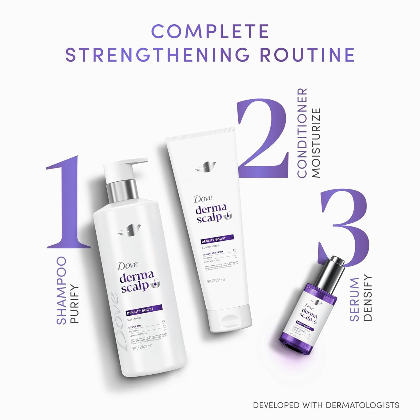 Dove Derma Scalp Density Boost Shampoo – Thoughtful Birthday Gift for Her, Vegan Hair Density System
