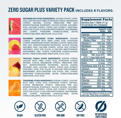 DripDrop Zero Sugar Plus - Wellness Gift Set for Her, Holiday Hydration Variety Pack with 4 Flavors