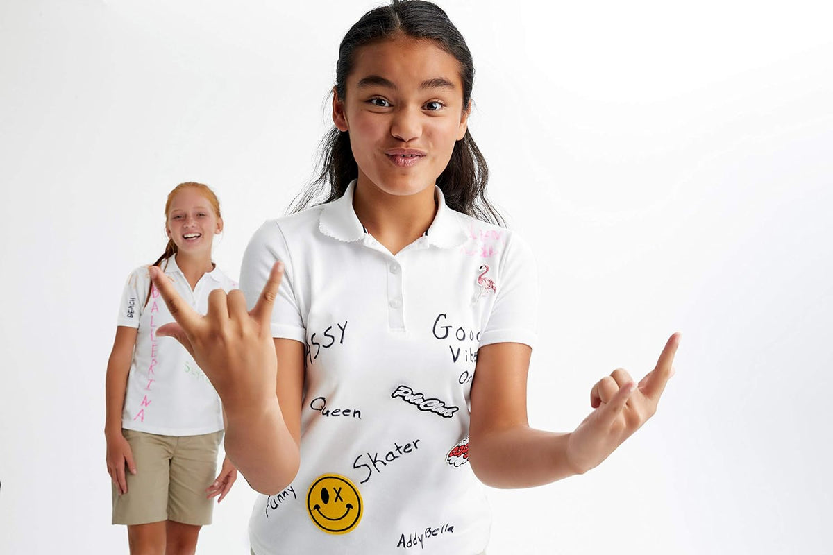 drop tail hem to keep shirt tucked during active school days