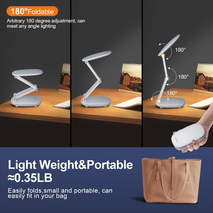 dual 180° rotation on lamp head and arm for customizable angle