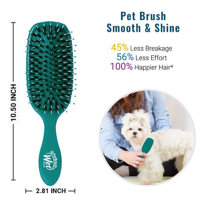 dual-action grooming and massaging bristle pattern for coat health and circulation