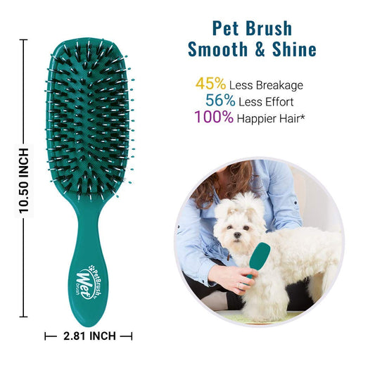 dual-action grooming and massaging bristle pattern for coat health and circulation