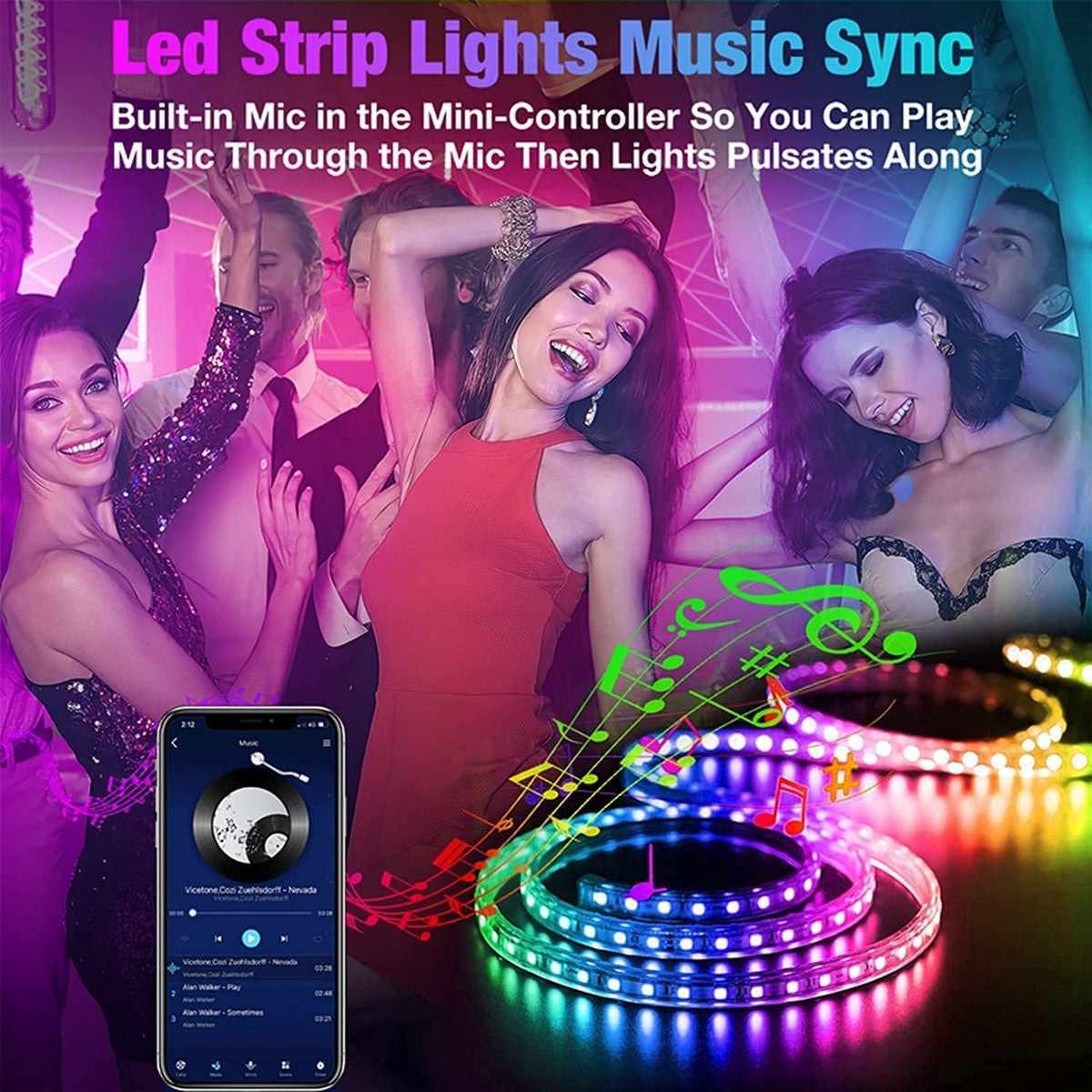dual control: 44-key ir remote and bluetooth smartphone app