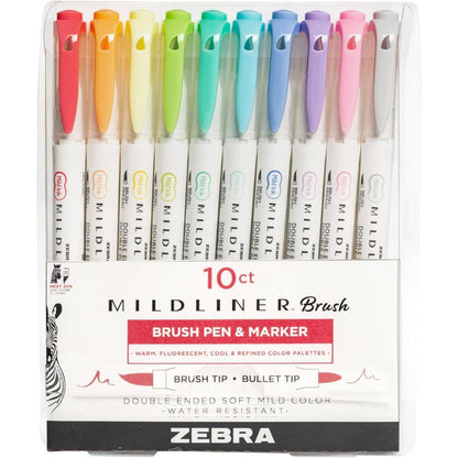 dual-ended design with flexible brush tip and fine bullet tip