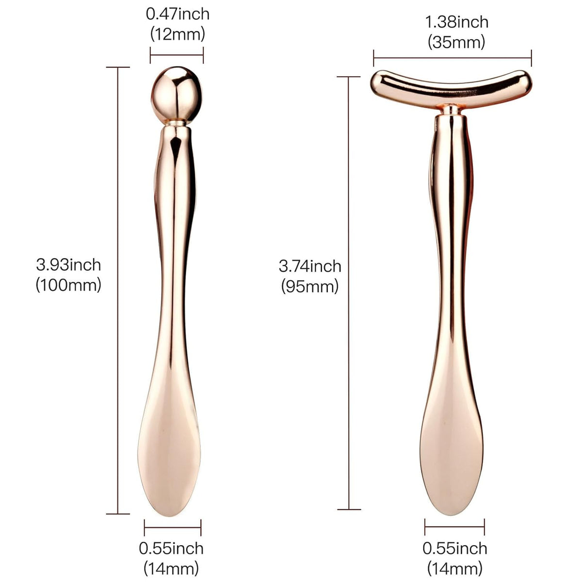 dual-ended y-wand with spatula for cream application on one end and massager on the other